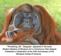 Pondering Life-Orangutan titled 