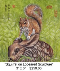 Squirrel on Lopeared Sculpture c
